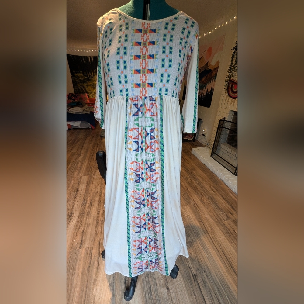 Lauren Good Day Bead & Buckskin Multicolor Maxi Dress